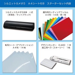 画像2: カッティングマシン シルエットカメオ5 マットブラック　 Silhouette Cameo5　カッティング用シートA4判14色各1枚+転写シート14枚　スターターセット