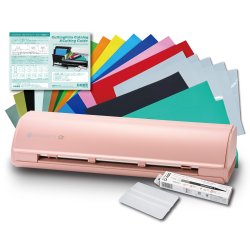 画像2: カッティングマシン シルエットカメオ5アルファ マットピンク　 Silhouette Cameo5α　カッティング用シートA4判14色各1枚+転写シート14枚　 マスキングシート2枚 アイロンシート1枚スターターセット
